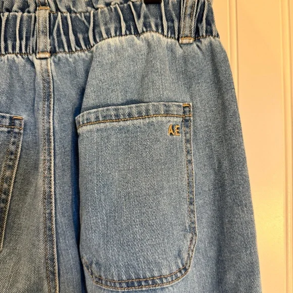American Eagle High-Waist Straight Leg Paper Bag Denim Jean’s Women’s 4 Short - Picture 8 of 12